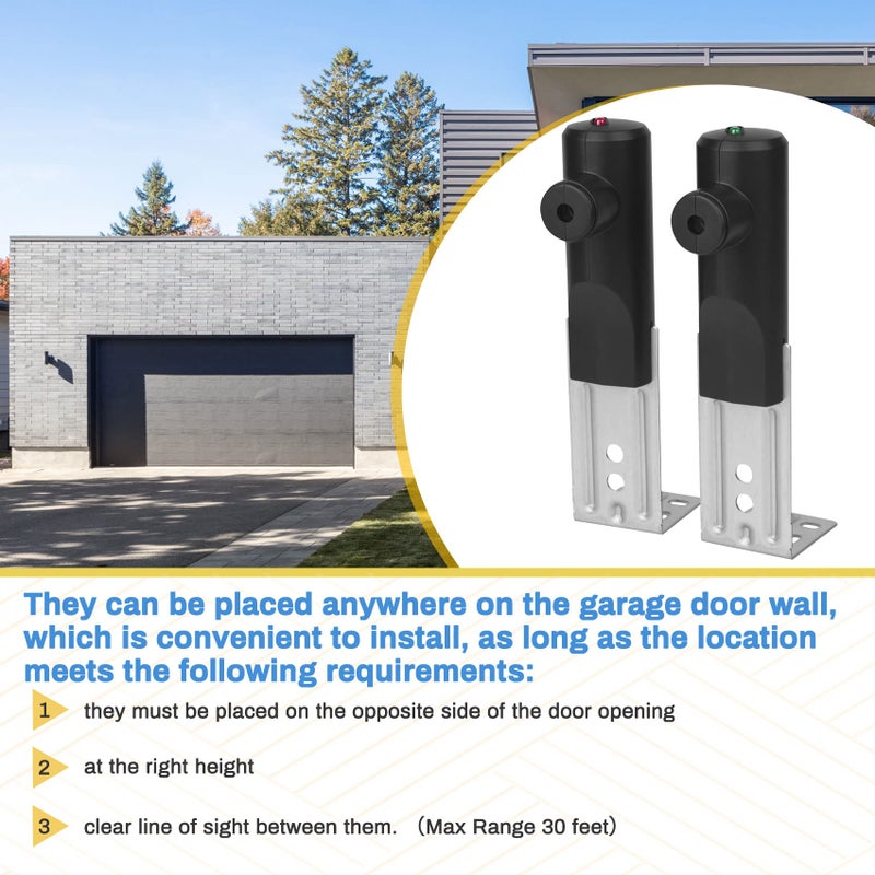 Vanesa Garage Door Sensors for Genie/Overhead  Garage Door Sensor GSTB-R STB-BL Compatible with Genie/Overhead Garage Door Opener Made After 1993  Item Includes Two Sensors (Receiving&Sending) - Image 4